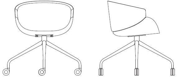 B-LINE Стул на козелке из ткани с подлокотниками sun-id-1457329 - Вид №3