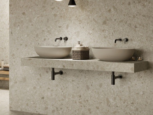 Столешница из керамогранита для двойной раковины