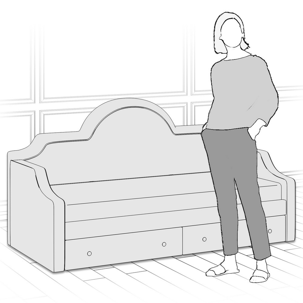 Диван-кровать детский с 2 выдвижными ящиками 90х190 см бежевый DayBed KREIND DAYBED 00-3879987 Бежевый Santreyd  - Вид №4