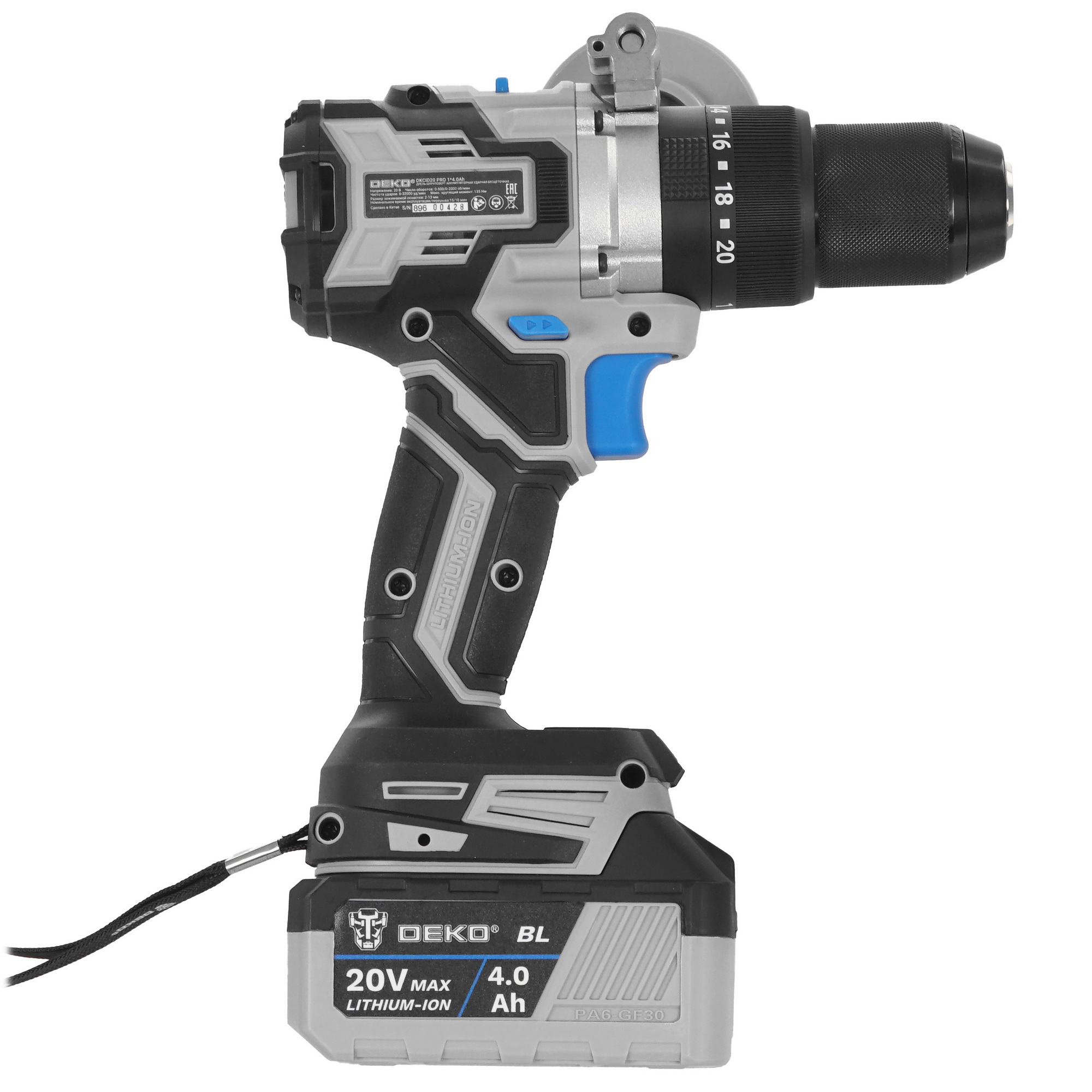 Дрель-шуруповерт DEKO DKCID20 PRO UNV 20V 5608065 STDN-0100418 - Вид №2