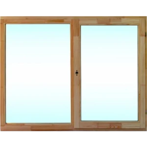 Окно деревянное двустворчатое сосна 1160х1470 мм (ВхШ) однокамерный стеклопакет цвет натуральный