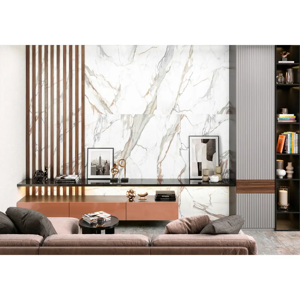 Глазурованный керамогранит Alma Ceramica Calacatta Gold 04 60x120 см 1.44 м² матовый цвет белый STLM-2162910