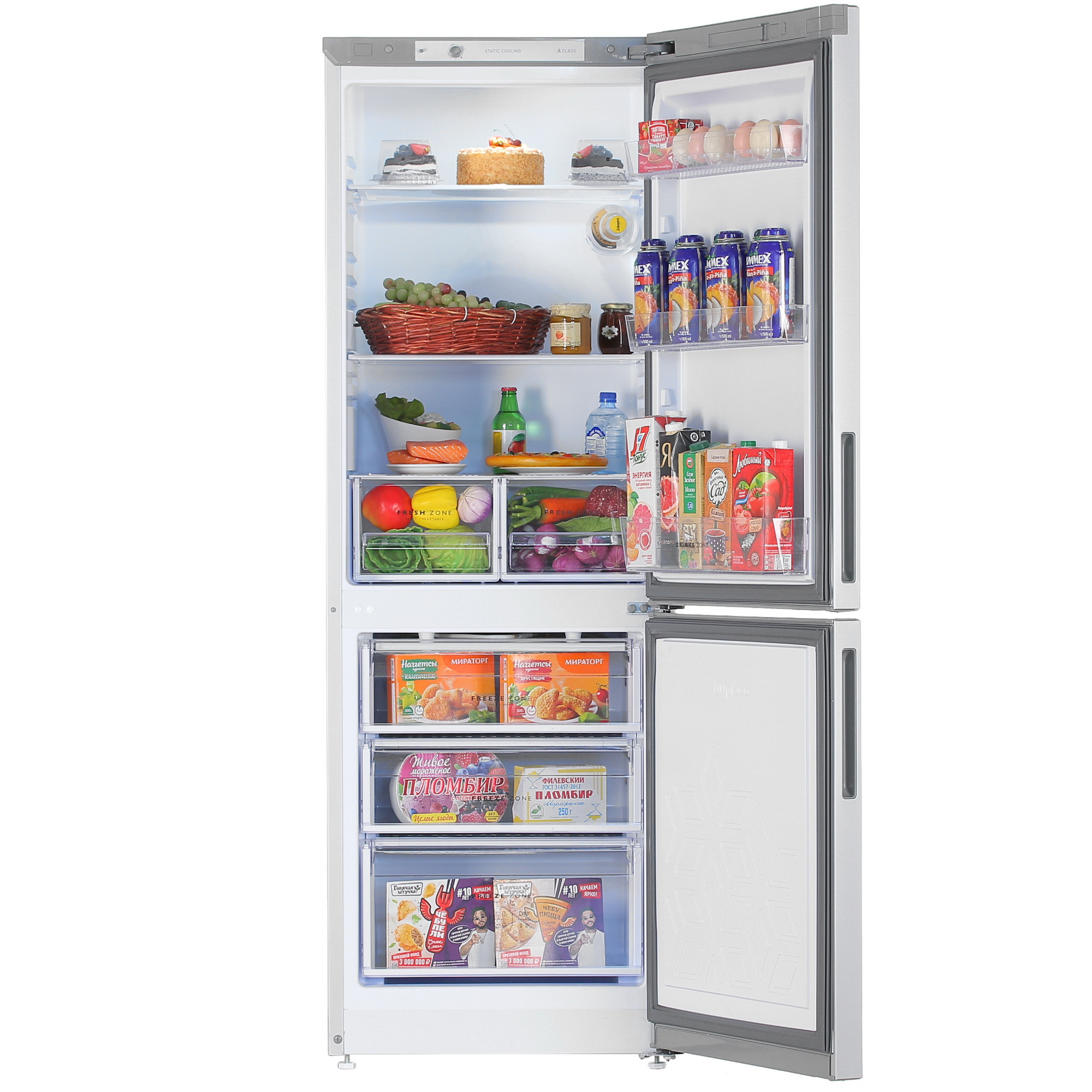 5348124 Холодильник с морозильником   Бирюса M6033 серый STDN-0000757 - Вид №5