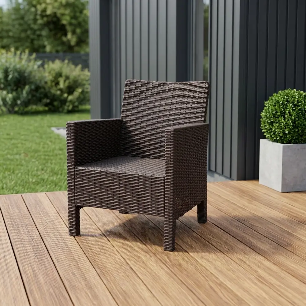 Садовое кресло без подушки 62x62x82 см пластик темно-коричневый Santreyd STLM-2030846