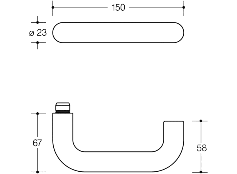111.23PBRLT Рычажная рукоятка, часть отверстия (r-technik) HEWI System 111 | Polyamid  - Вид №6