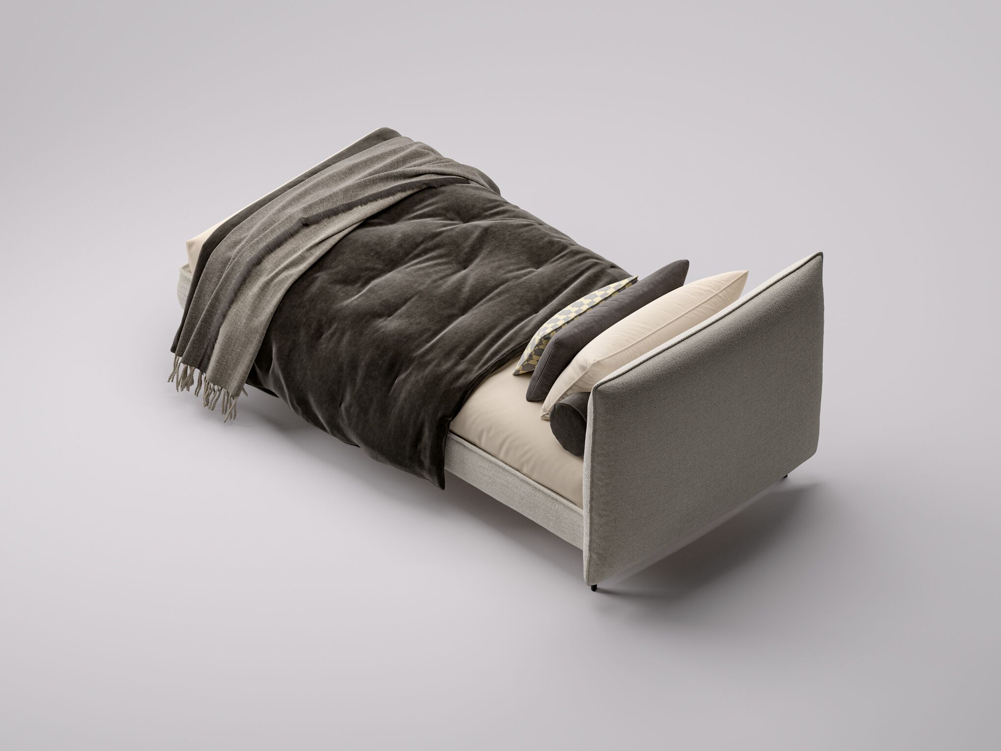 Односпальная кровать из ткани с мягким изголовьем Twils Logan ARCH-00110445 - Вид №5