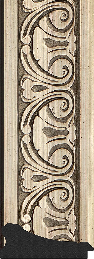 BY 7383 Зеркало в багетной раме - барокко серебро 106 mm EVOFORM Octagon - Вид №3