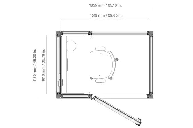 Одноместная акустическая офисная кабина со встроенным освещением Mute Modular ARCH-00135761 - Вид №2