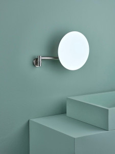 Настенное круглое увеличительное зеркало из нержавеющей стали