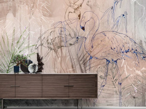 Тропические обои ПВХ бесплатно, экологически чистые, моющиеся