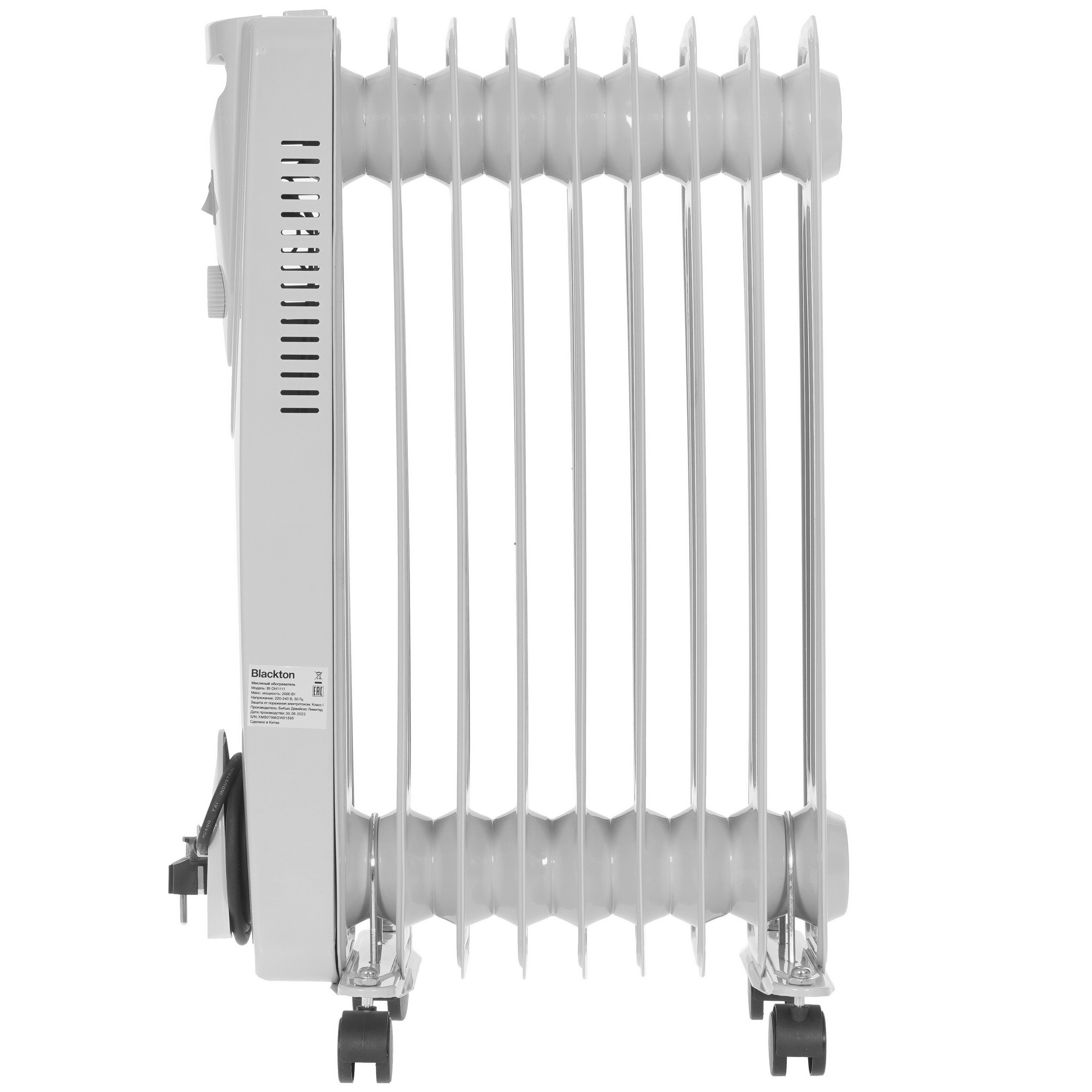 9930726 Масляный обогреватель Blackton Bt OH1111 белый STDN-0032333 - Вид №2