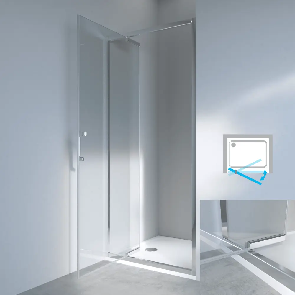 Стекло для распашной душевой двери Sensea Easy 90 см прозрачное, цвет профиля на выбор STLM-2206123 - Вид №28