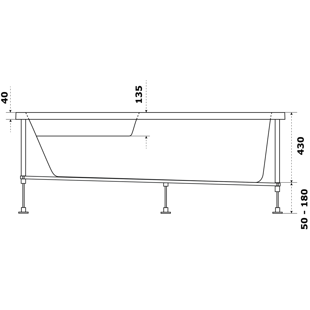 Ванна Рондо акрил 160x95 см угловая правая Santreyd STLM-2175019 - Вид №4