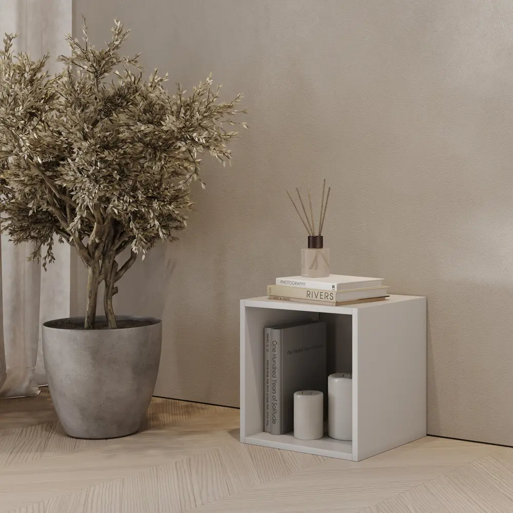 Стеллаж Spaceo KUB 1 секция 36x36.1x31.7 см ЛДСП цвет белый STLM-2094664