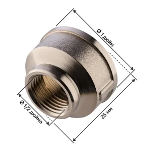 Муфта переходная MONLID 1"x1/2" ВР мм никелированная латунь