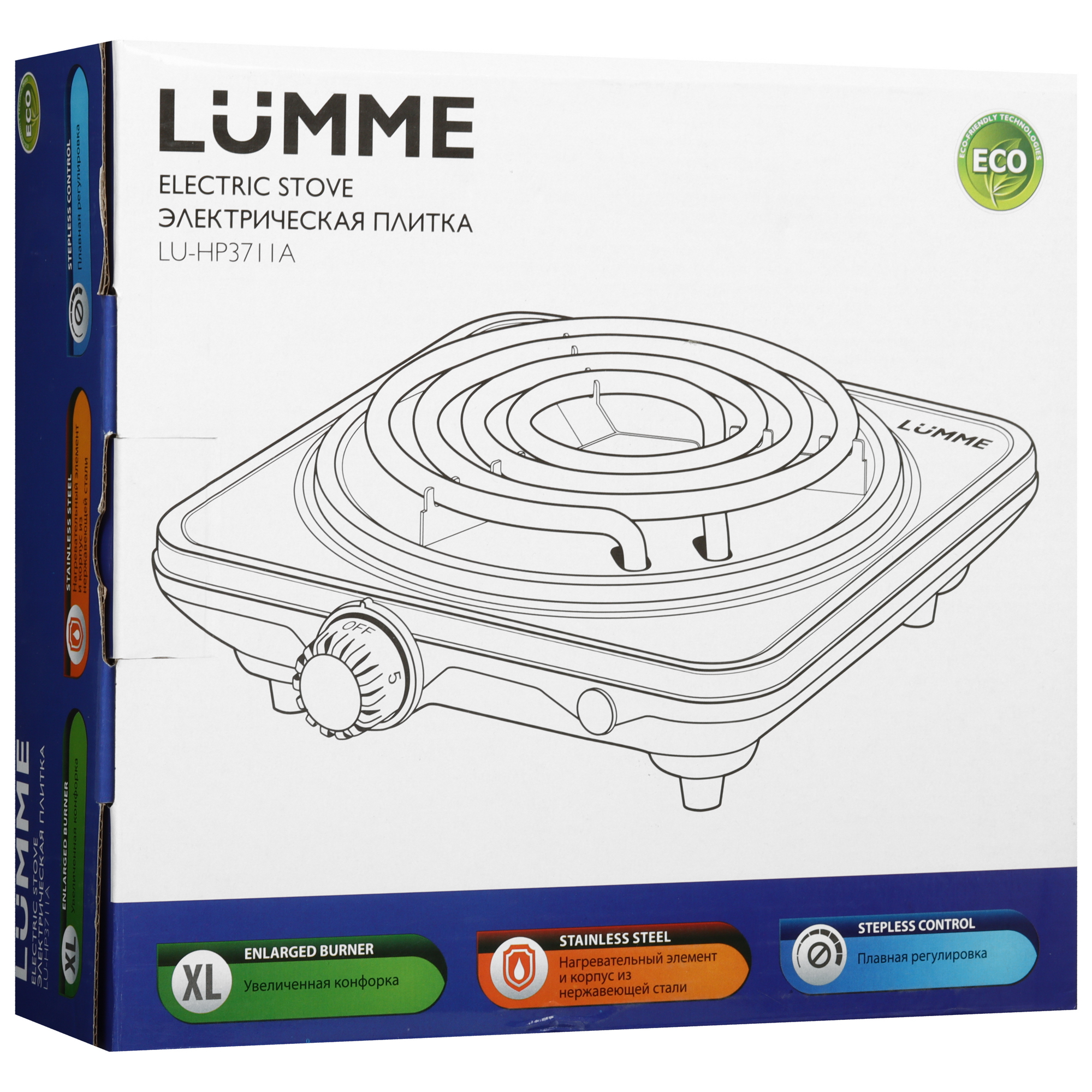 9148472 Плита компактная электрическая LUMME LU-HP3711A черный STDN-0104571 - Вид №6