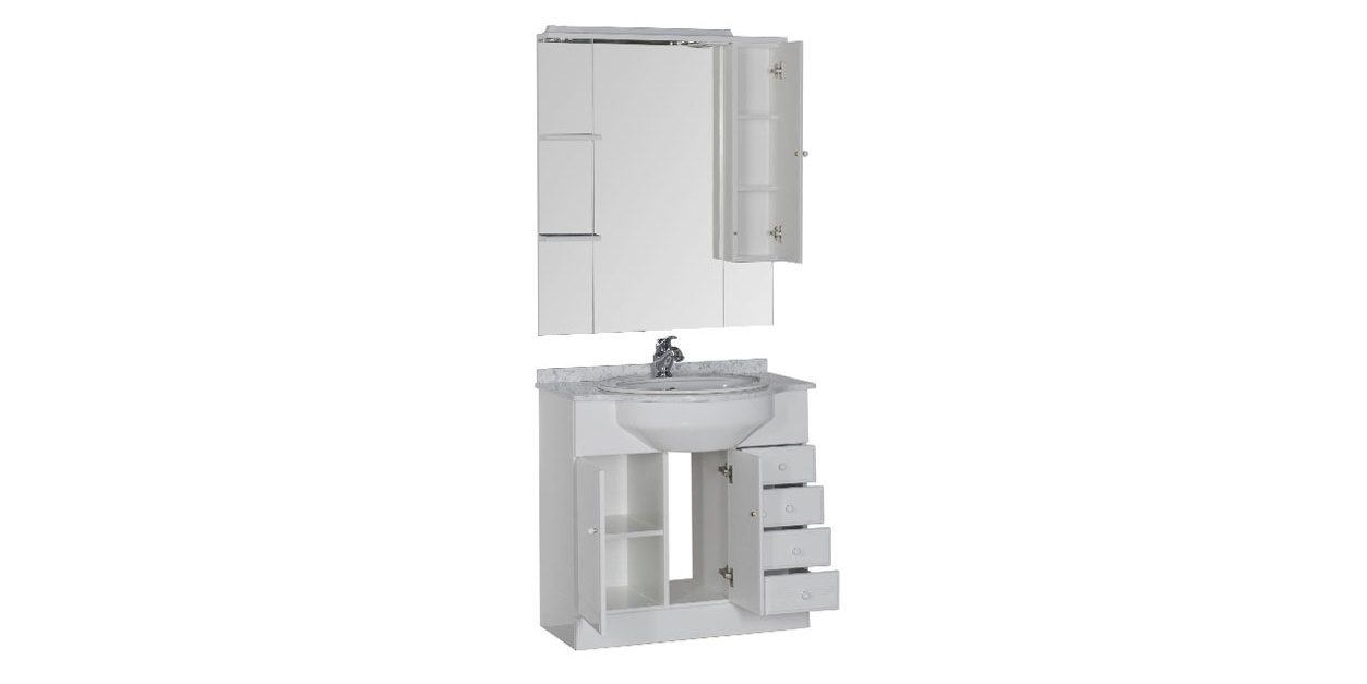 Комплект мебели Aquanet Марсель 80 белый 00161289 - Вид №2