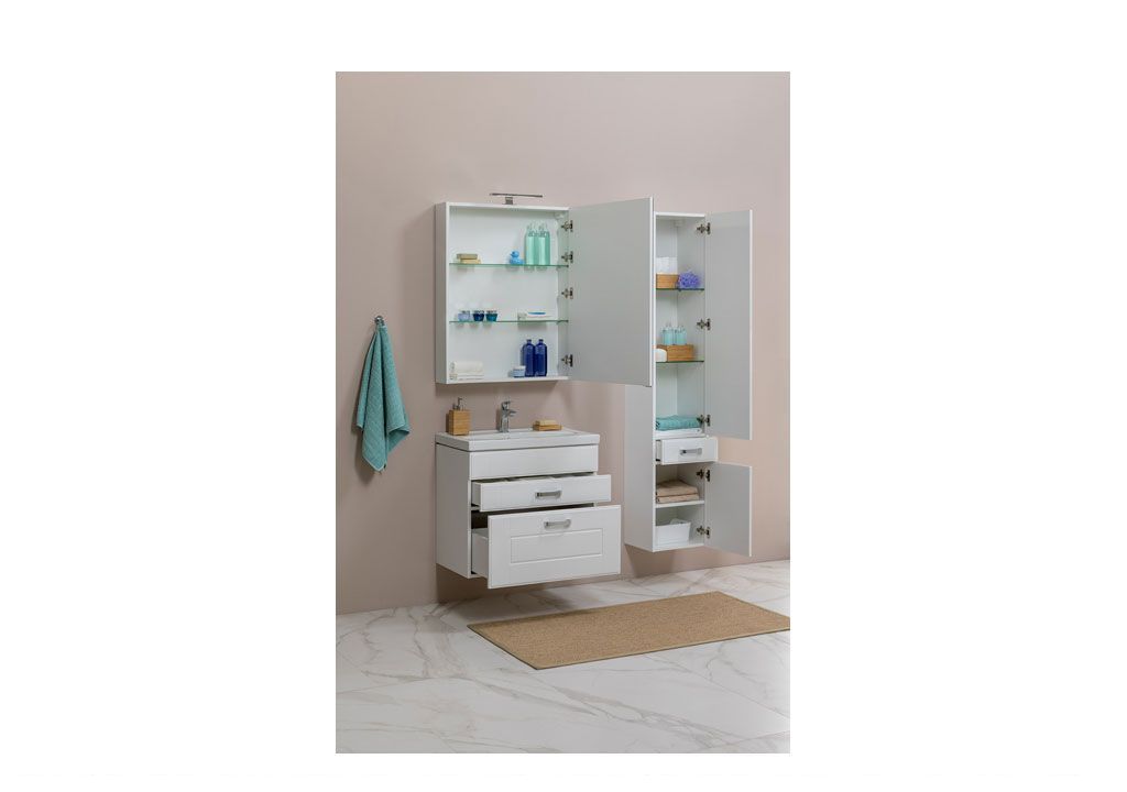 Тумба с раковиной Aquanet Рондо 60 белый (2 ящика) 0018915700185476 - Вид №5