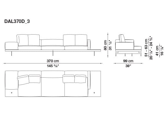 3-местный тканевый диван с полуостровом B&B Italia док ARCH-00061121 - Вид №28