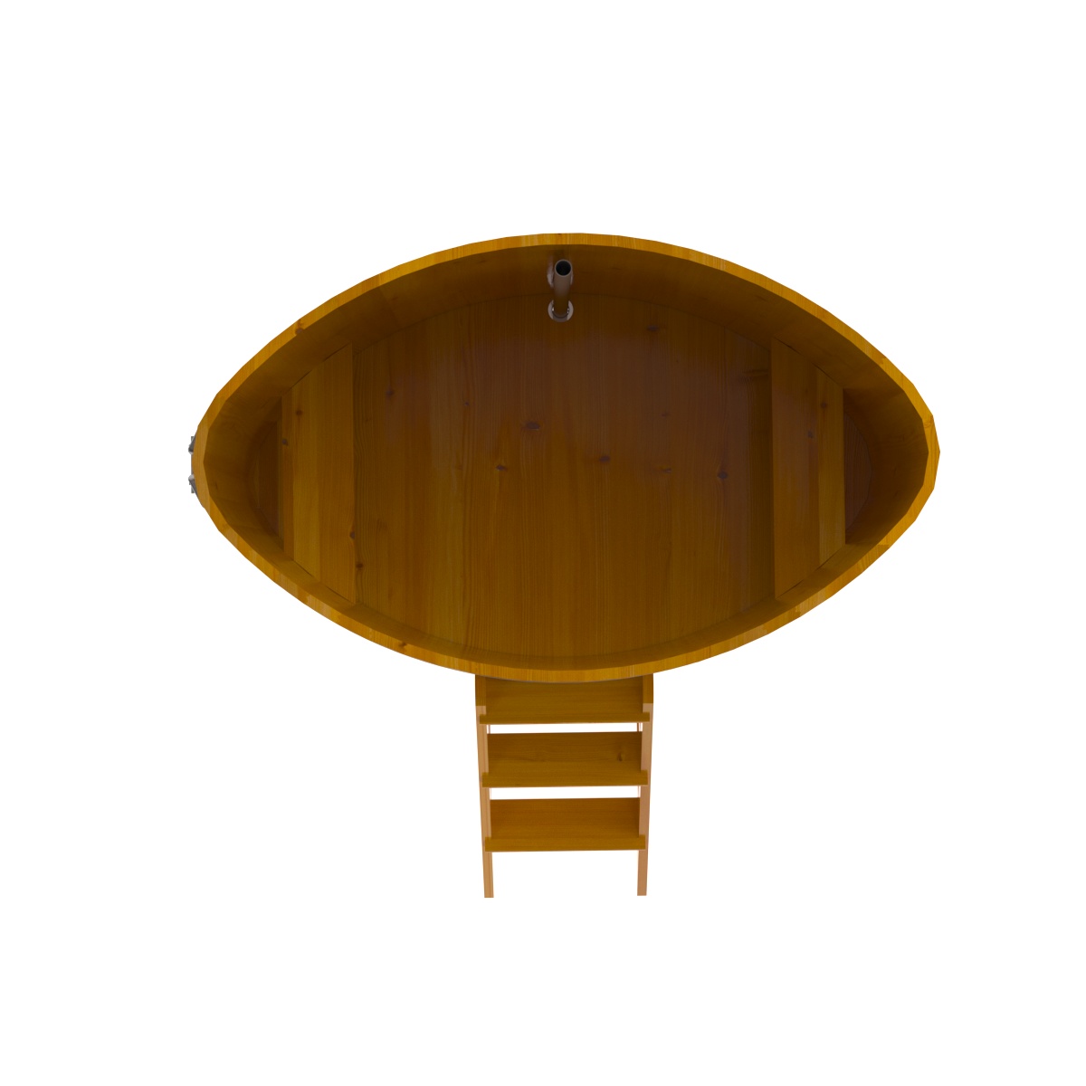 2284 Купель овальная из лиственницы Рустик 1,02х1,68х1,4 натуральная Alyarus  - Вид №5