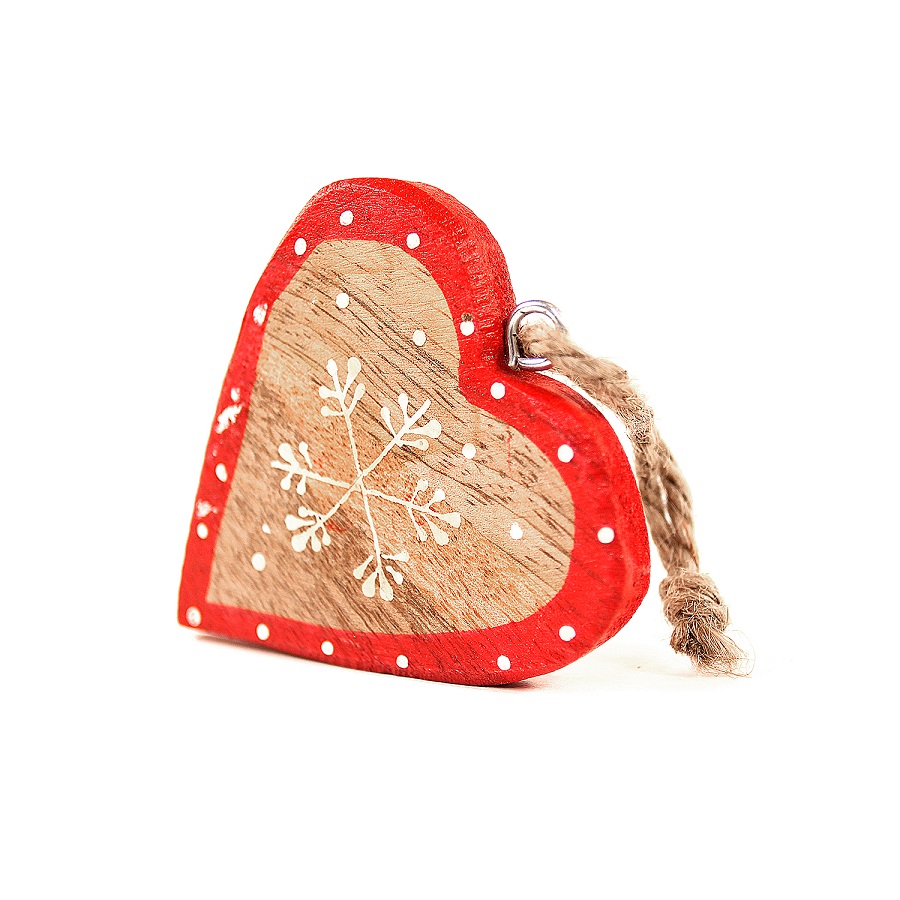 Набор елочных украшений деревянных в подарочной коробке "Звезды, ели, сердца с красным ободком" Star ENJOYME  253089 Красный;разноцветный  - Вид №5