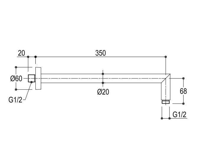 Душевая головка из нержавеющей стали с фиксированной струей Ritmonio 75S012 ARCH-00066567 - Вид №3