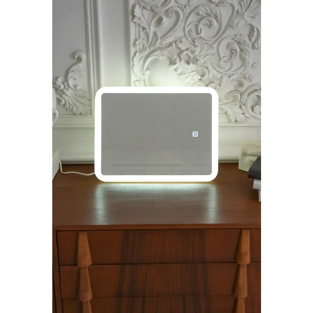 Зеркало настольное Континент Makeup 33x43 см пластик цвет белый CONTINENT Зеркало с LED-подсветкой STLM-2208390 - Вид №9