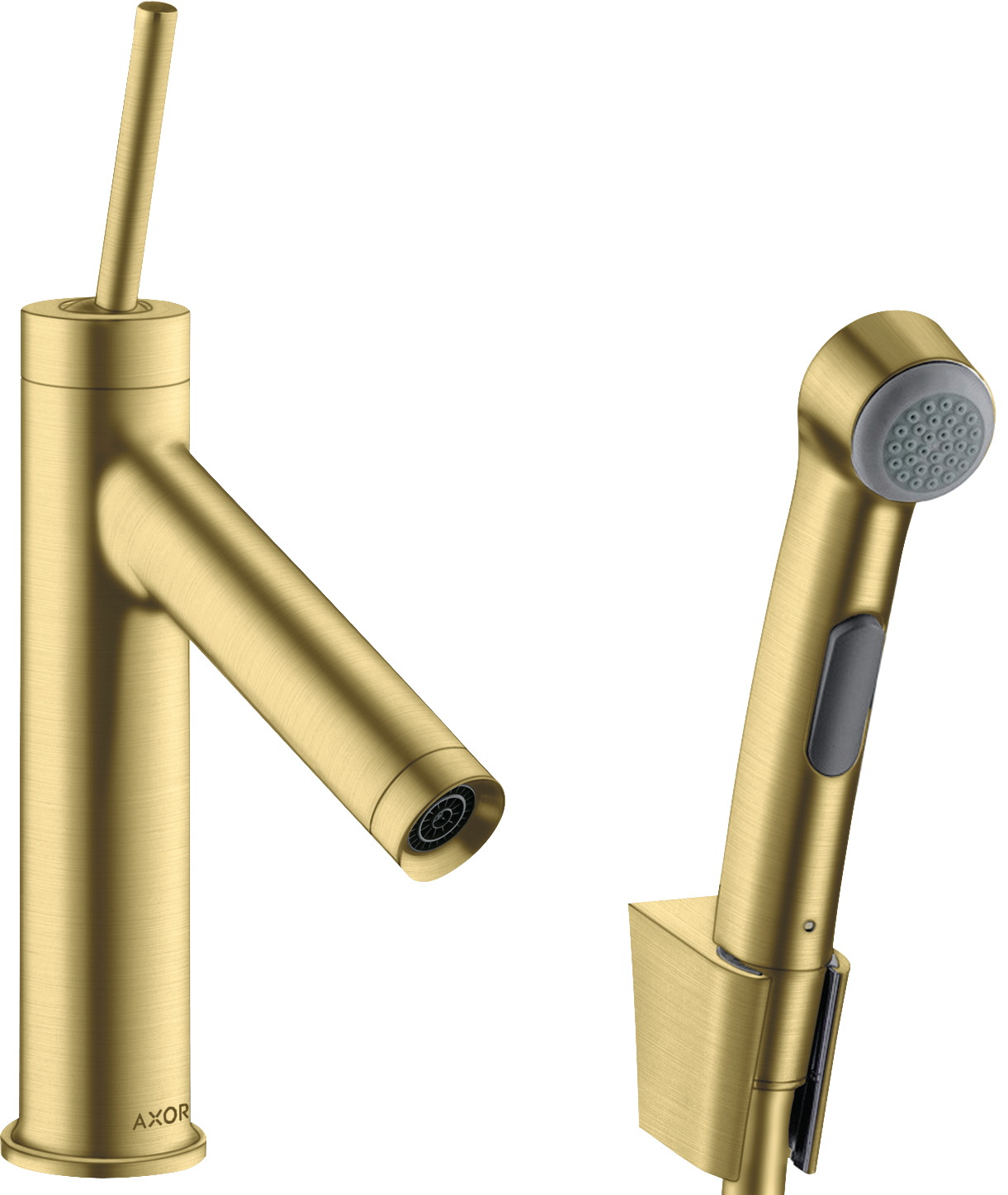 10300950 Смеситель для раковины 90, однорычажный, с ручным душем-биде и душевым шлангом 1,60 м AXOR STARCK