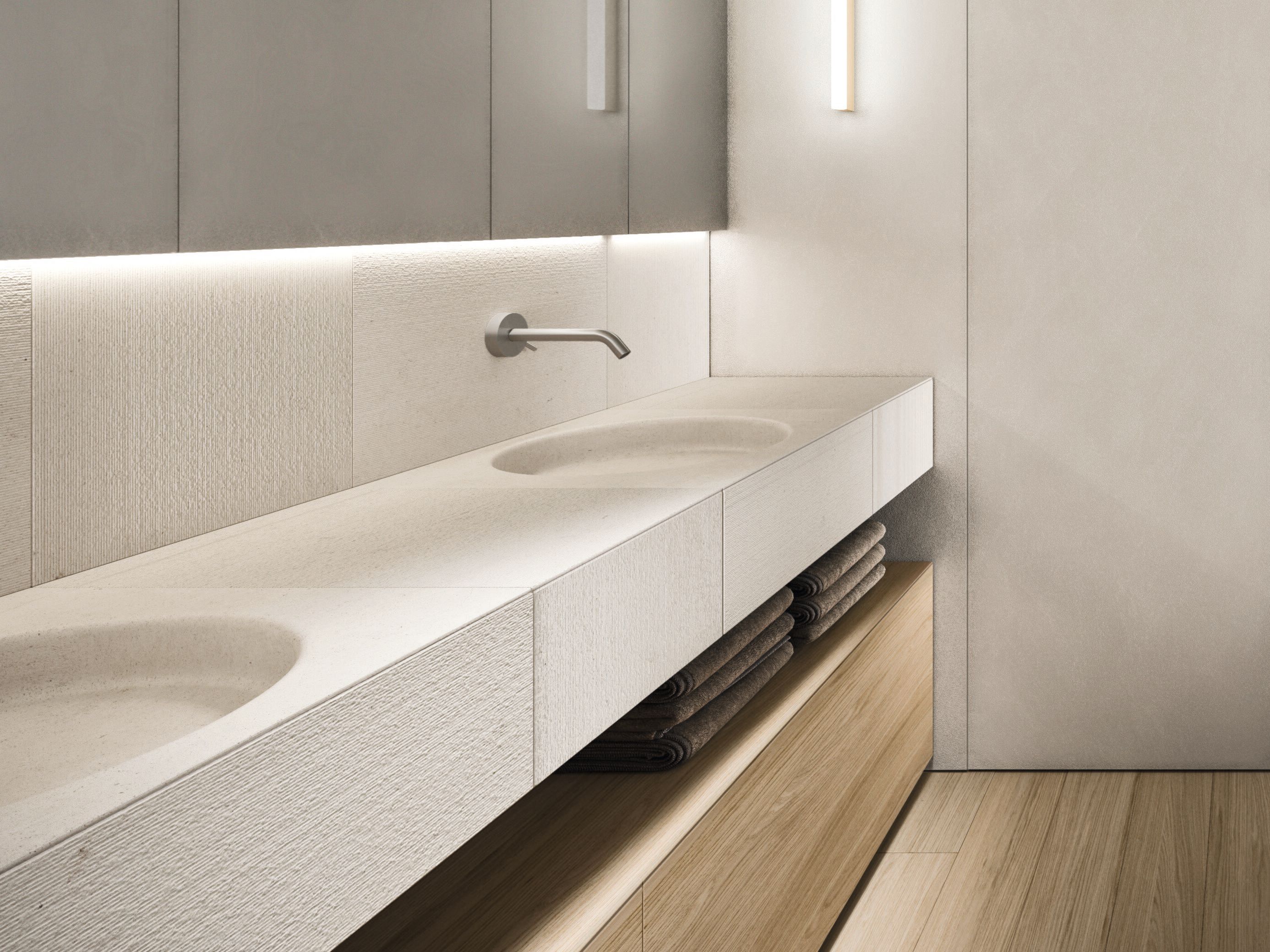 Мебель для ванной комнаты из дуба и мрамора Noorth Azuco ARCH-00016875