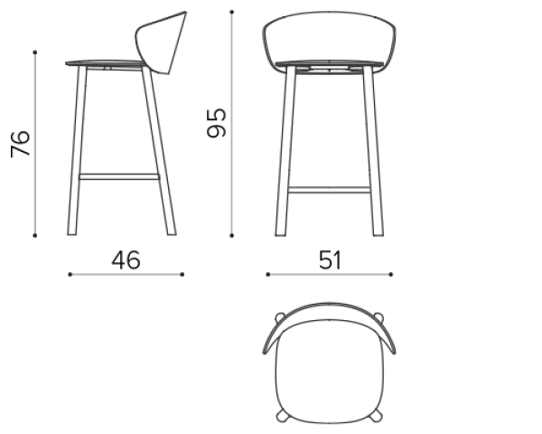 NT 7509 W51 x D46 x H95 x SH76 cm True Design Not Wood - Вид №1