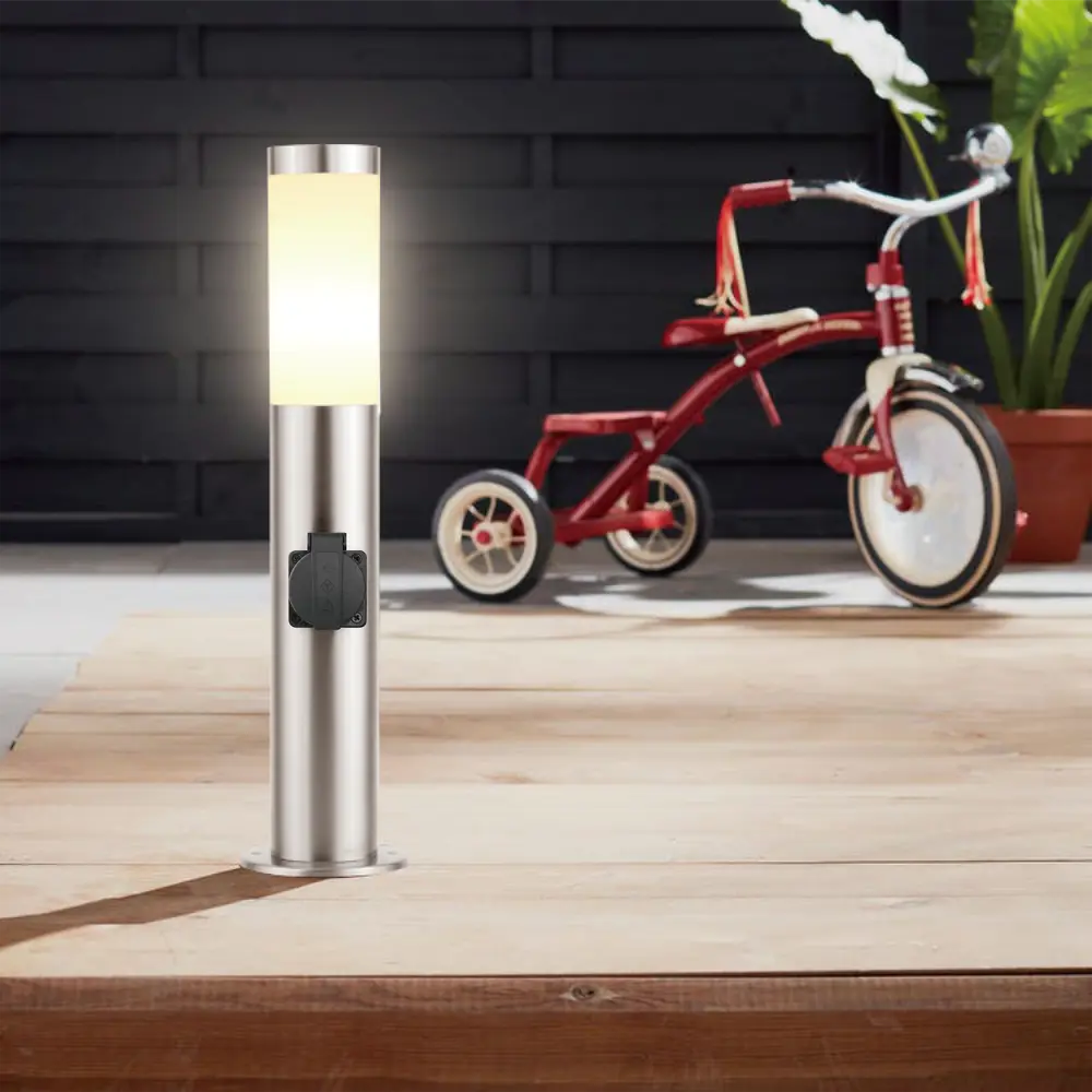 Маленький фонарный столб уличный Kreaforta Begnas 50 см цвет хром STLM-2211149 - Вид №8