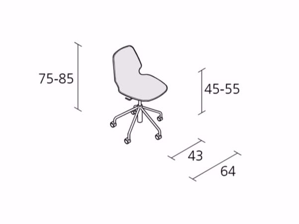 Регулируемое по высоте вращающееся кресло с колесами Alias Таормина ARCH-00049331 - Вид №2