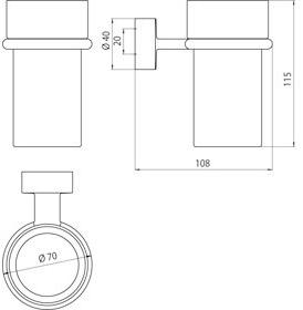 Emco Bad Настенный стеклянный держатель для зубных щеток Rondo2 sun-id-1475690 - Вид №5