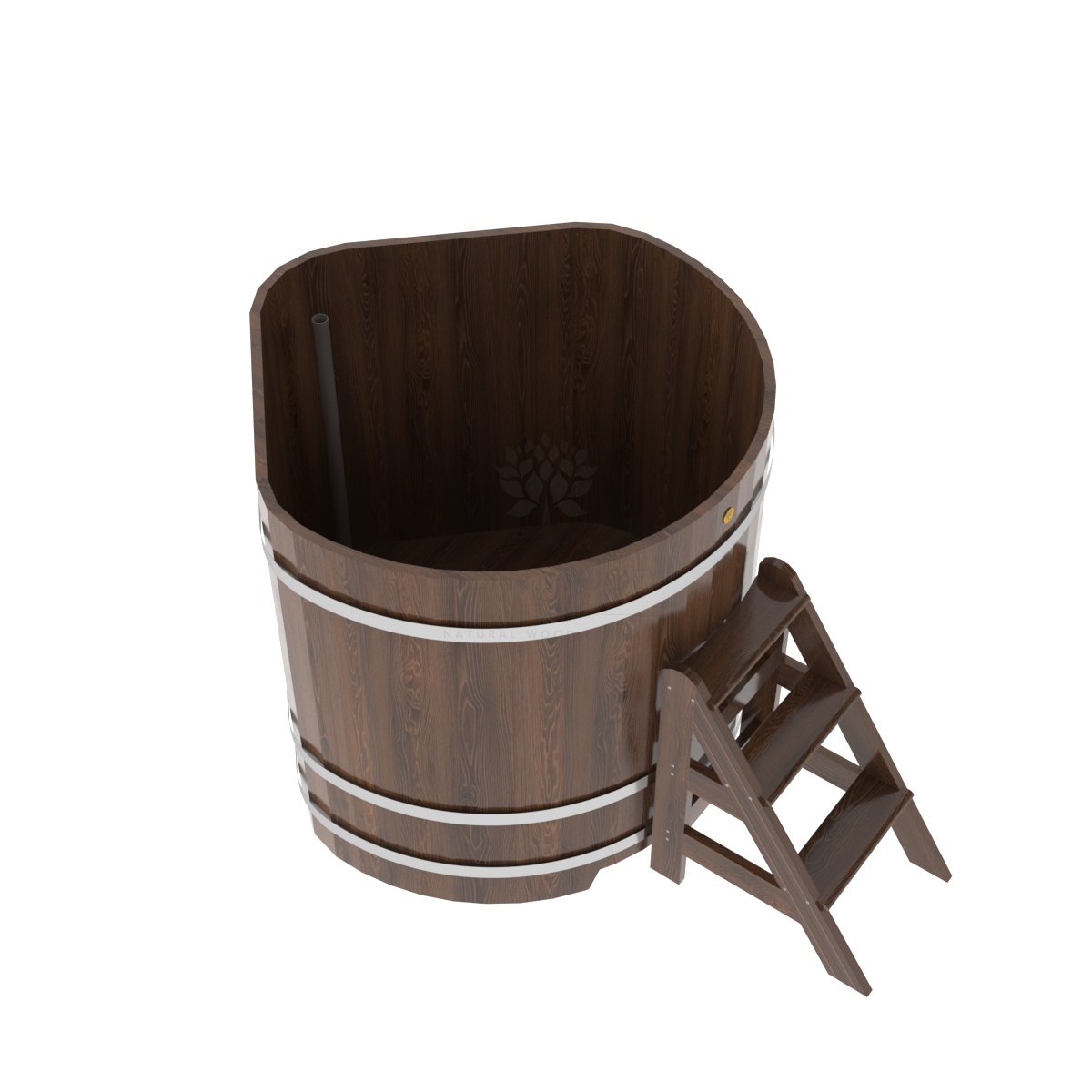 1358 Купель угловая из дуба 1,19х1,19х1,2 морёная Alyarus  - Вид №1