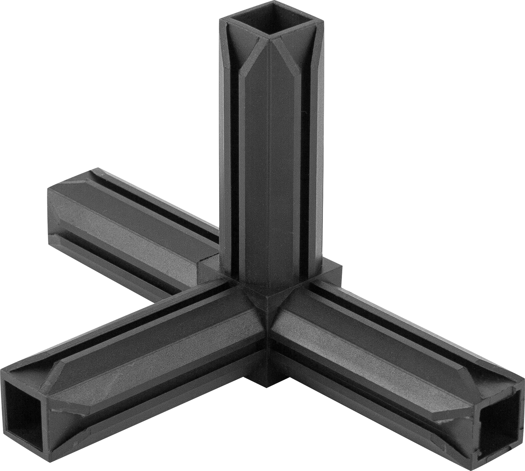 82061091 Соединитель пластиковый для трубы 20x20 мм смежный 4-палый ПВХ цвет черный STLM-0018498 GAH ALBERTS