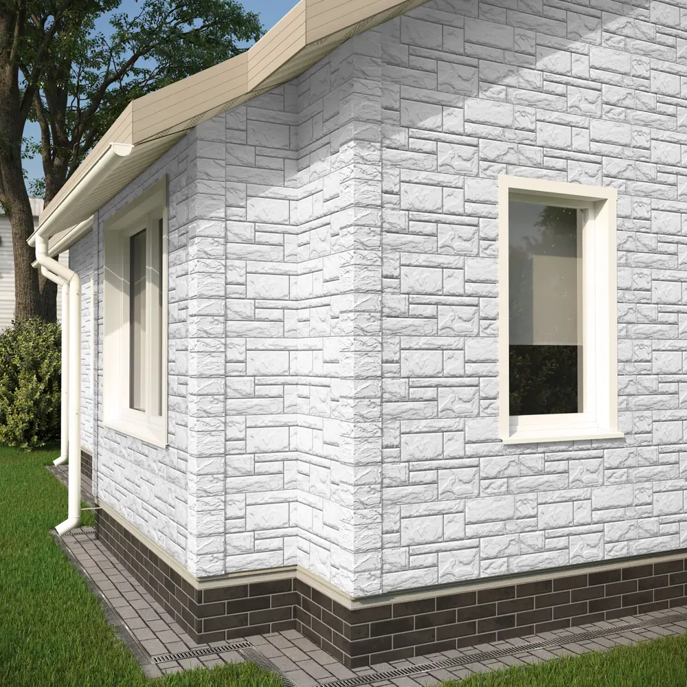 Фасадная панель Docke Dacha Камень крупный белый 0.38 м² 82402511 STLM-2138246 DÖCKE Сланец - Вид №3