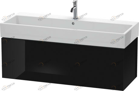 LC617904040 Тумбочка подвесная L-Cube #LC6179 1184 x 459 мм Черный глянцевый лак Duravit