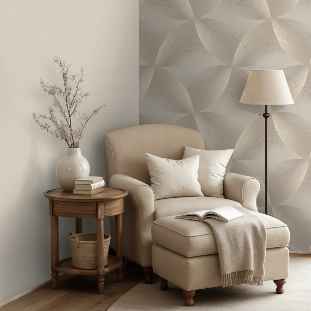 Обои флизелиновые Monte Solaro Motion бежевые с абстрактным рисунком 89423731 STLM-1578538 - Вид №4