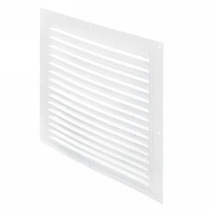 Решётка вентиляционная с сеткой Вентс МВМ 300 300х300 мм металл цвет белый