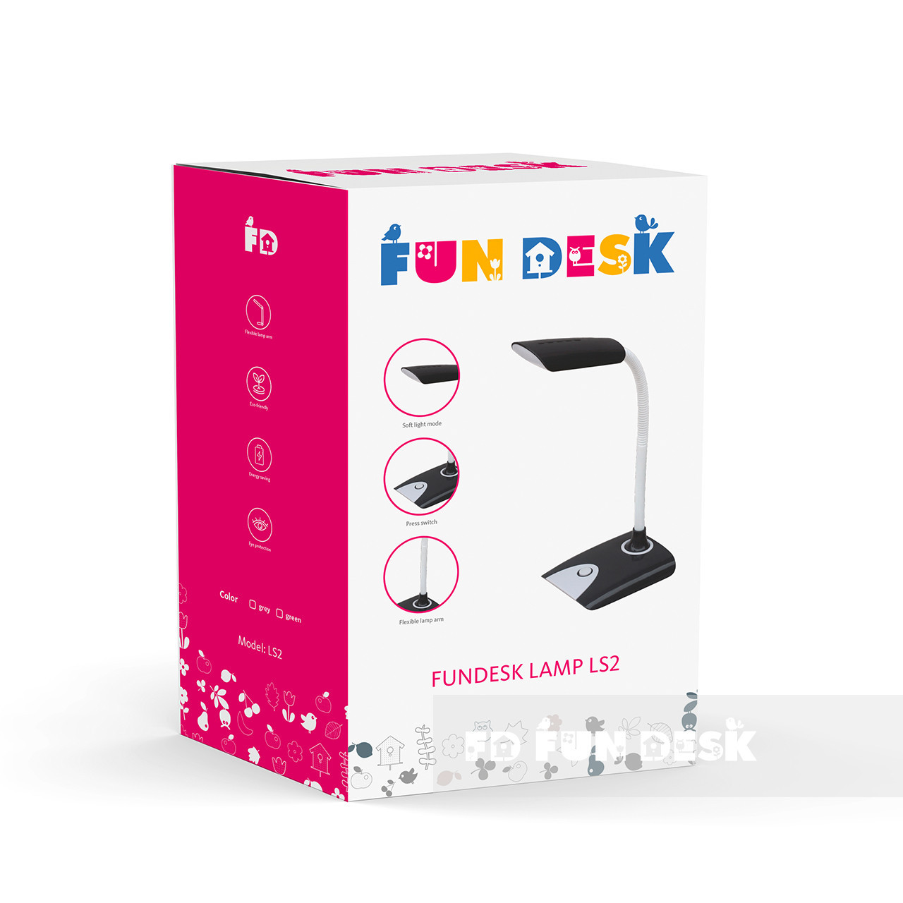 Лампа настольная светодиодная серая FunDesk LS2 grey FUNDESK  00-3948528 Серый Santreyd  - Вид №4