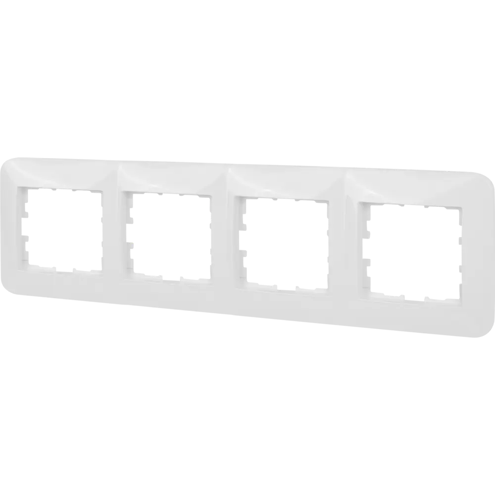 Рамка для розеток и выключателей Lezard Karina Life 4 поста горизонтальная цвет белый STLM-2038398 - Вид №1