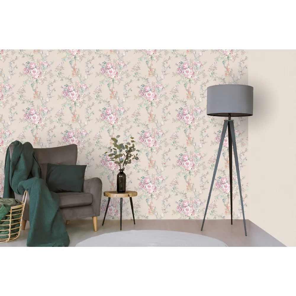 Обои флизелиновые Startdeco Полина бежевые 1.06 м 989212 STLM-2129879 - Вид №2