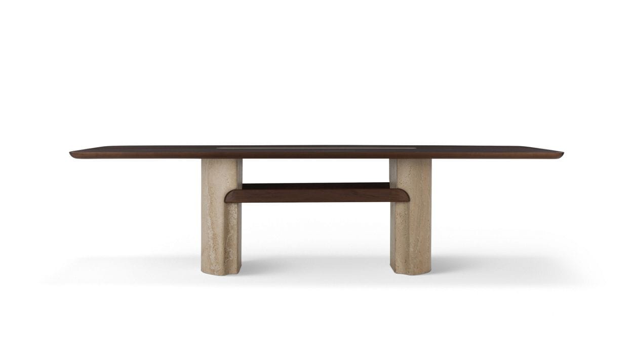 Прямоугольный стол из шпона и травертина ROCHE BOBOIS Палатин ARCH-00102746 - Вид №2