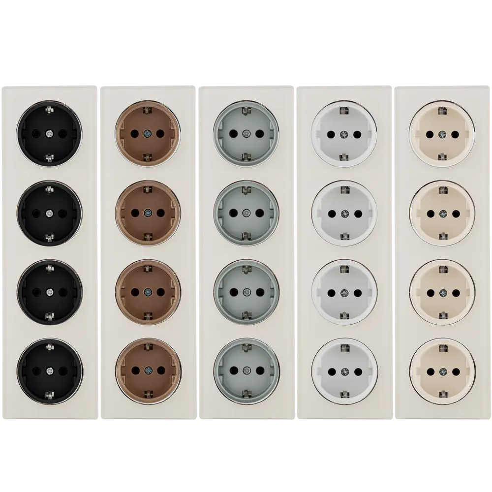 ONEKEYELECTRO Стеклянная рамка для розеток Florence бежевая на 4 поста 82838529 STLM-0036860 - Вид №1