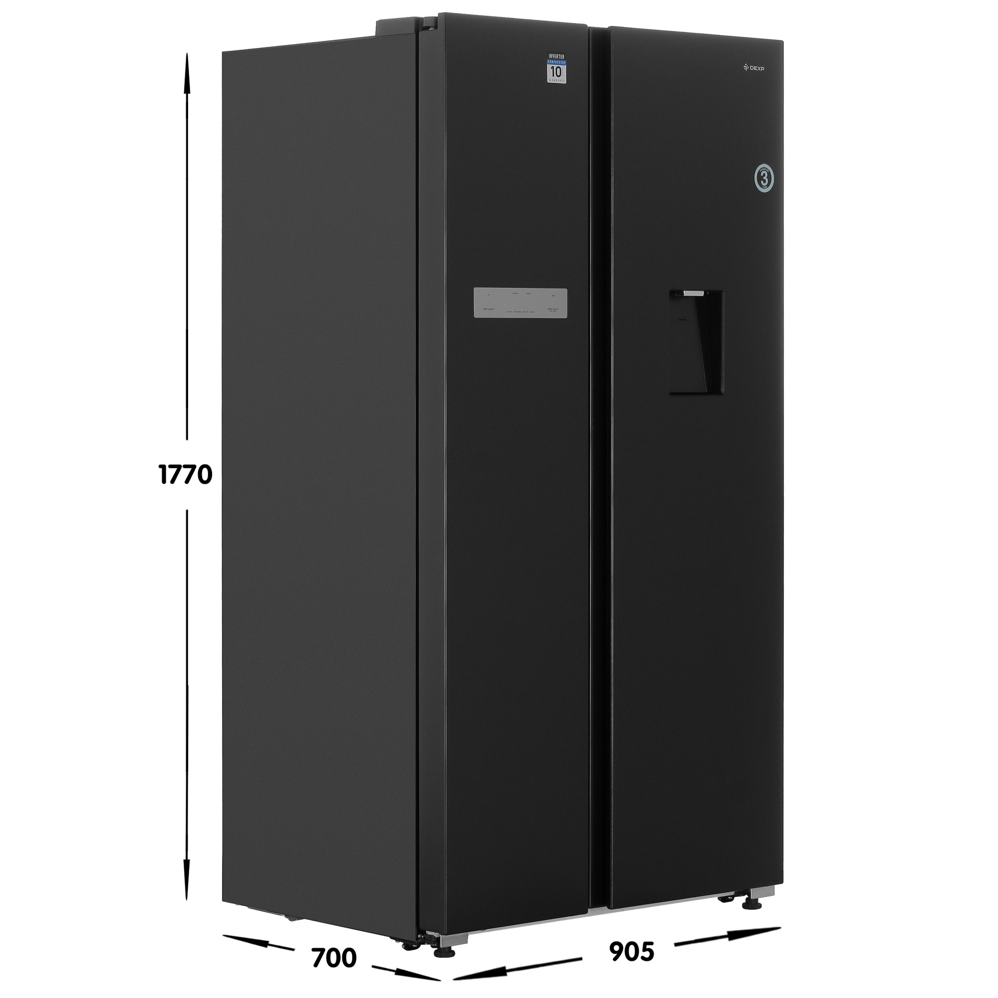 9056600 Холодильник Side by Side   DEXP SBS4-61AMA серый STDN-0037095 - Вид №6