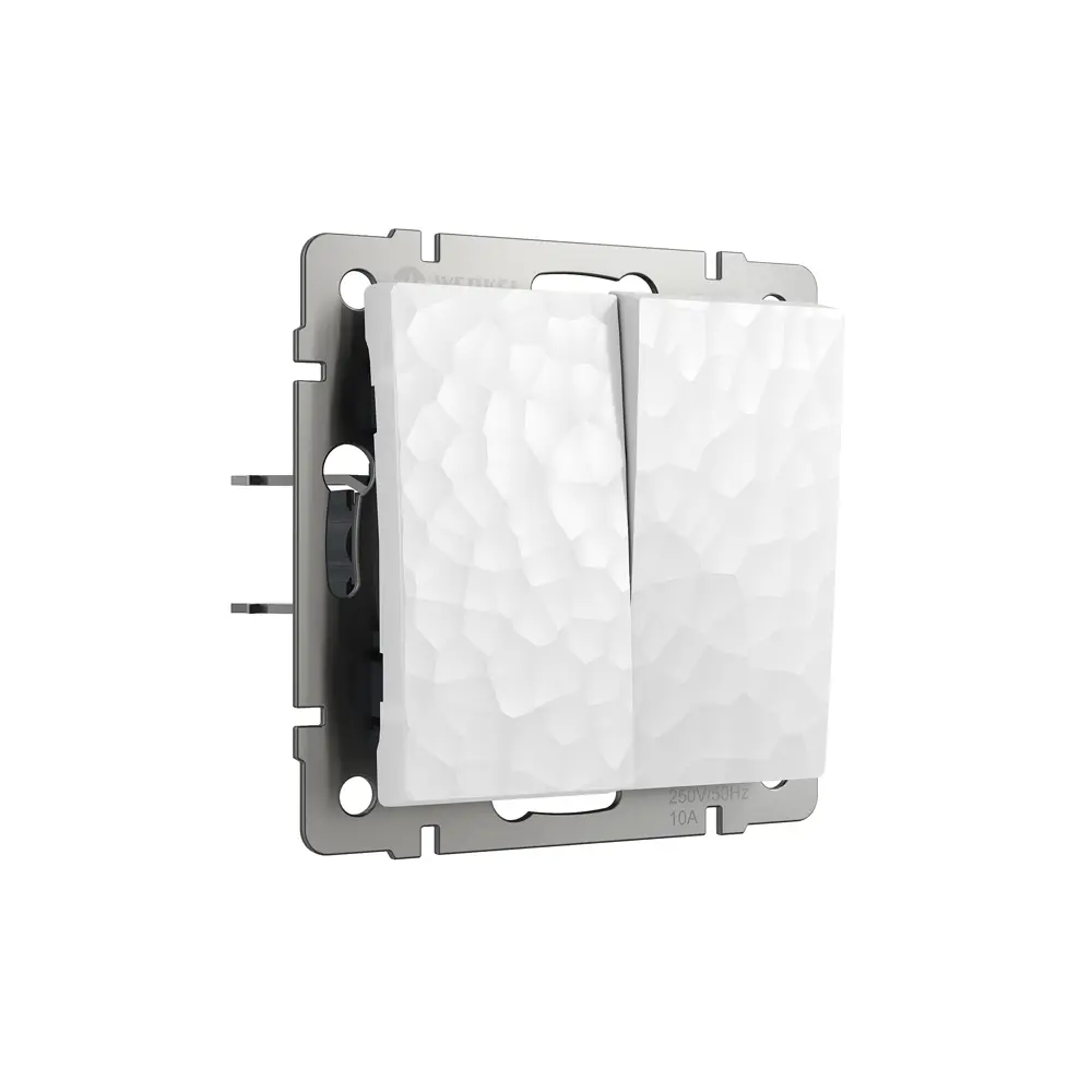 Выключатель проходной встраиваемый Werkel Hammer 2 клавиша цвет белый STLM-2113177 - Вид №1