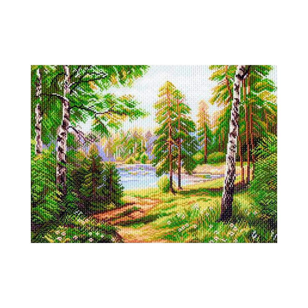 1139 Канва/ткань с рисунком Рисунок на канве 33 см х 45 см "Дивная пора" Матренин посад 