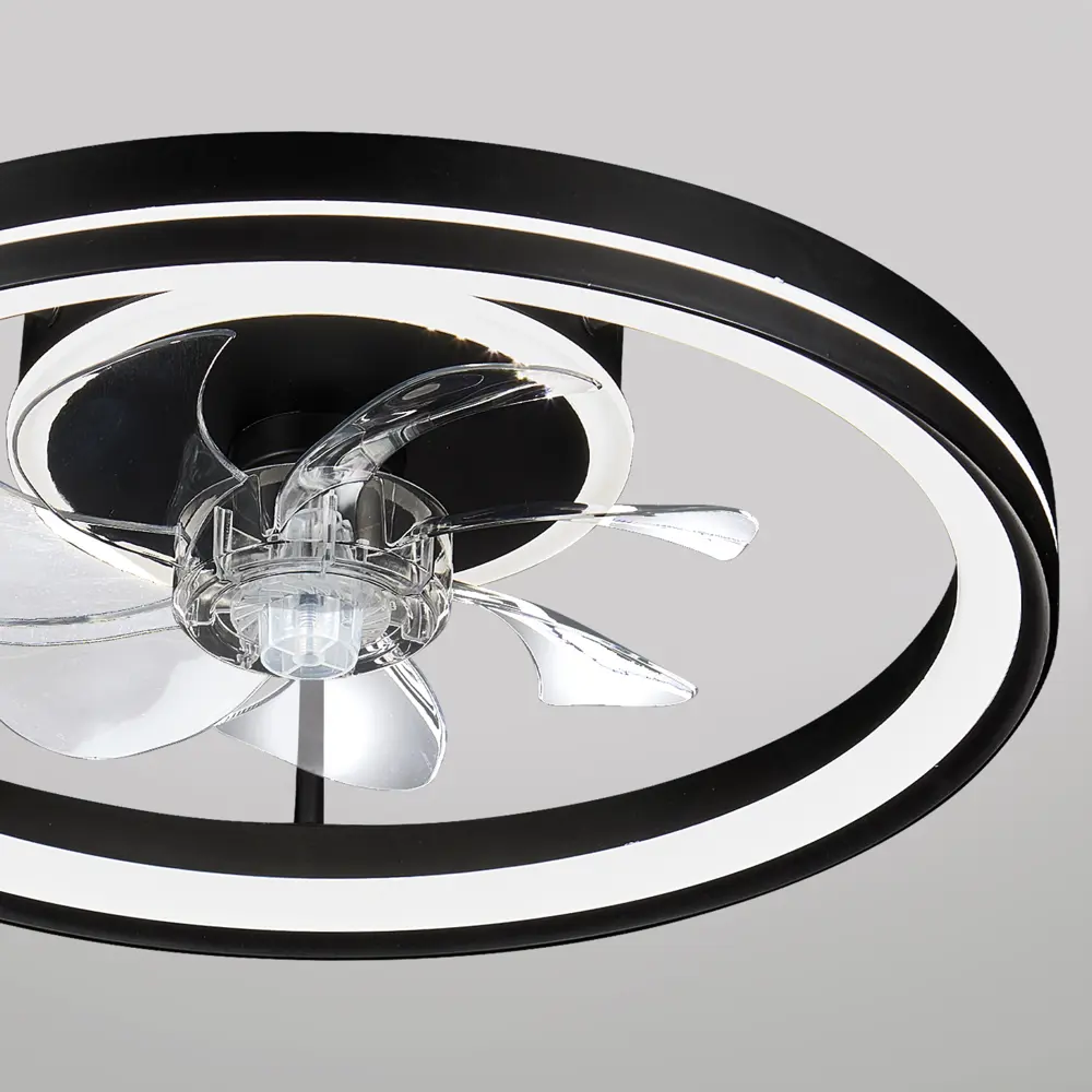 Люстра-вентилятор потолочный светодиодная SF8004/500C-BK-FAN с пультом 15 м2 освещение регулируемый белый свет цвет черный 89416472 STLM-2128117 Santreyd  - Вид №6