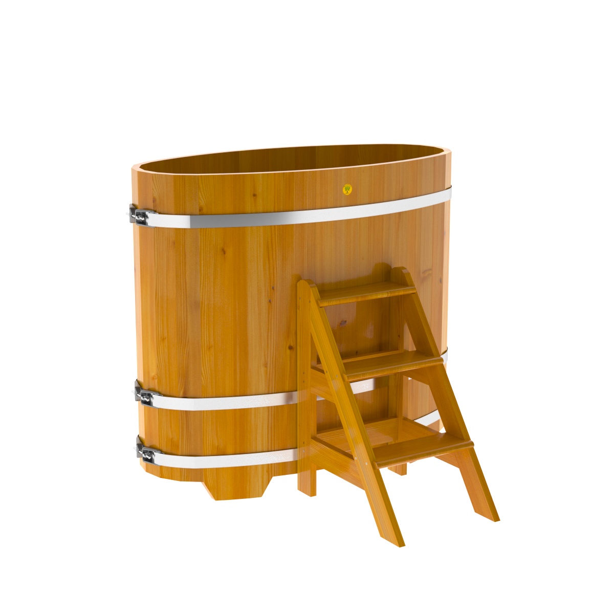 2253 Купель овальная из лиственницы Рустик 0,69х1,31х1,2 натуральная Alyarus 