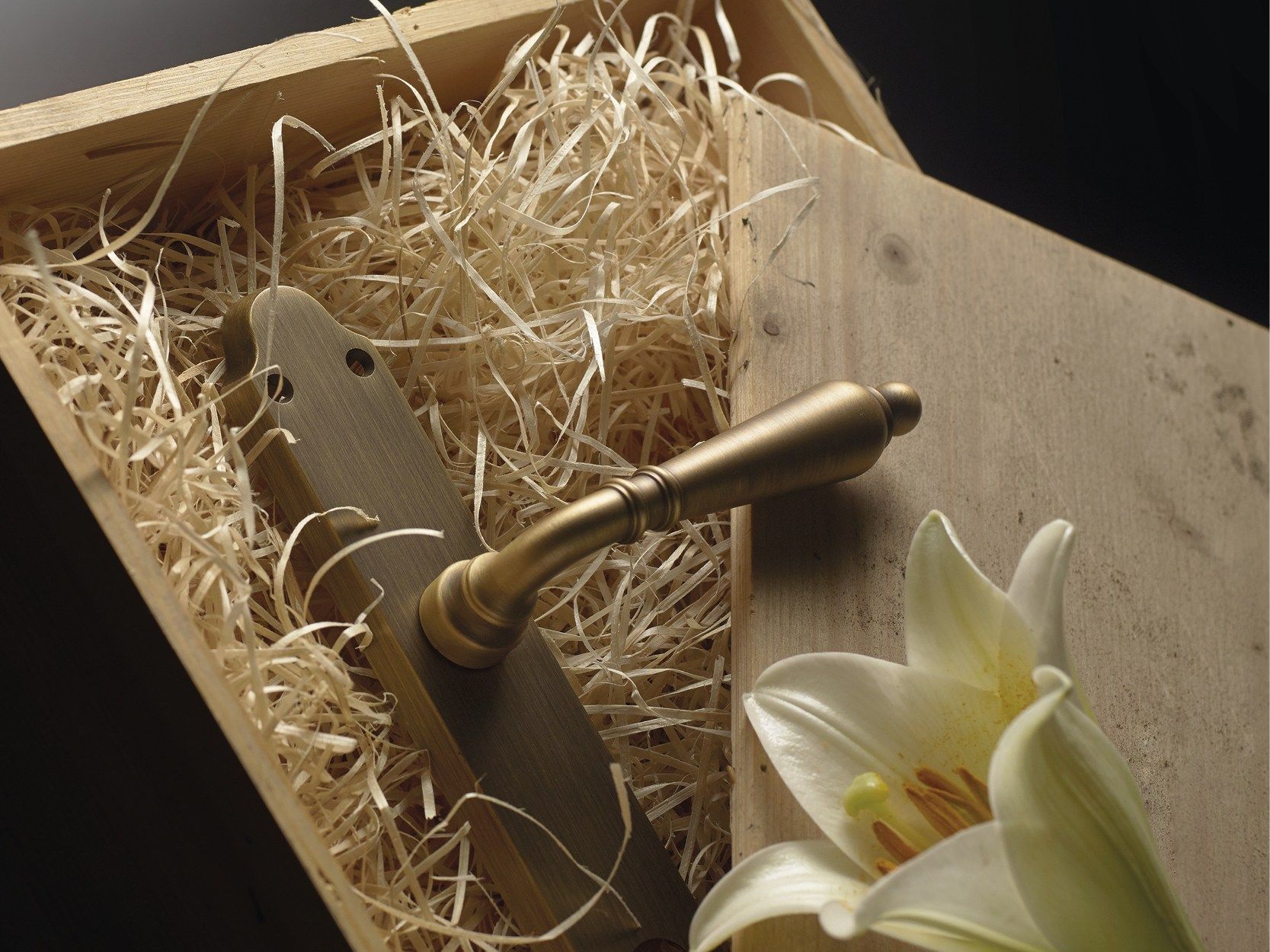 Классическая латунная ручка на розетке с насадкой LINEA CALI' Флоренция ARCH-00029887 - Вид №1